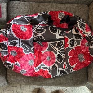 Vera Bradley Cheeky Blossoms Nylon Duffel Bag Collapsible